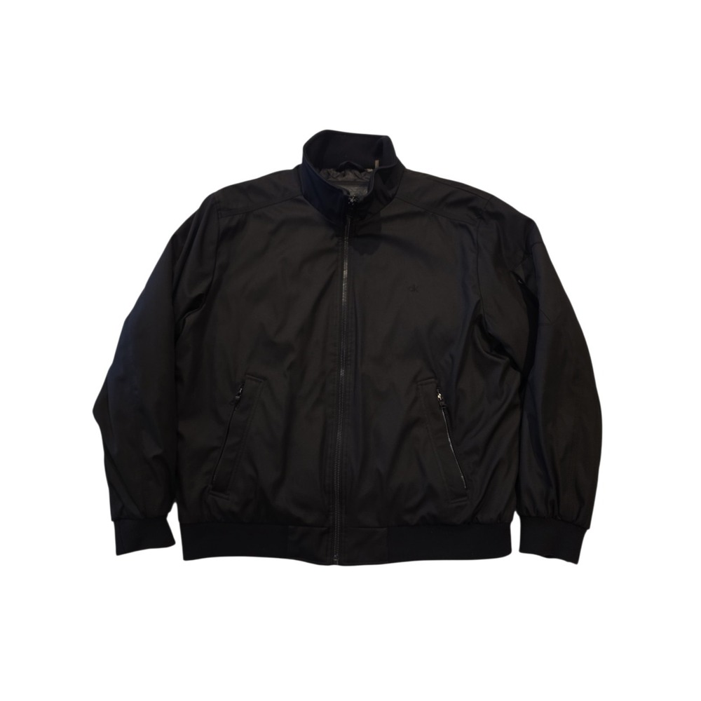 Calvin Klein Men's Black Ripstop Jacket XL Full Zip Quilted Lined Commuter Style